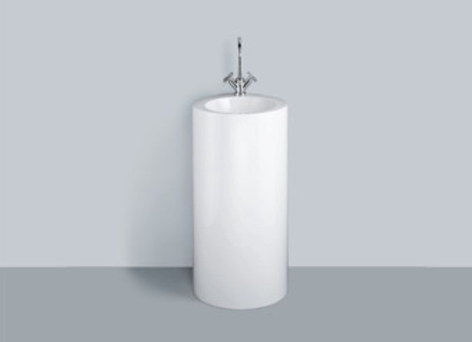 ALAPE德国进口柱盆钢板搪瓷白色