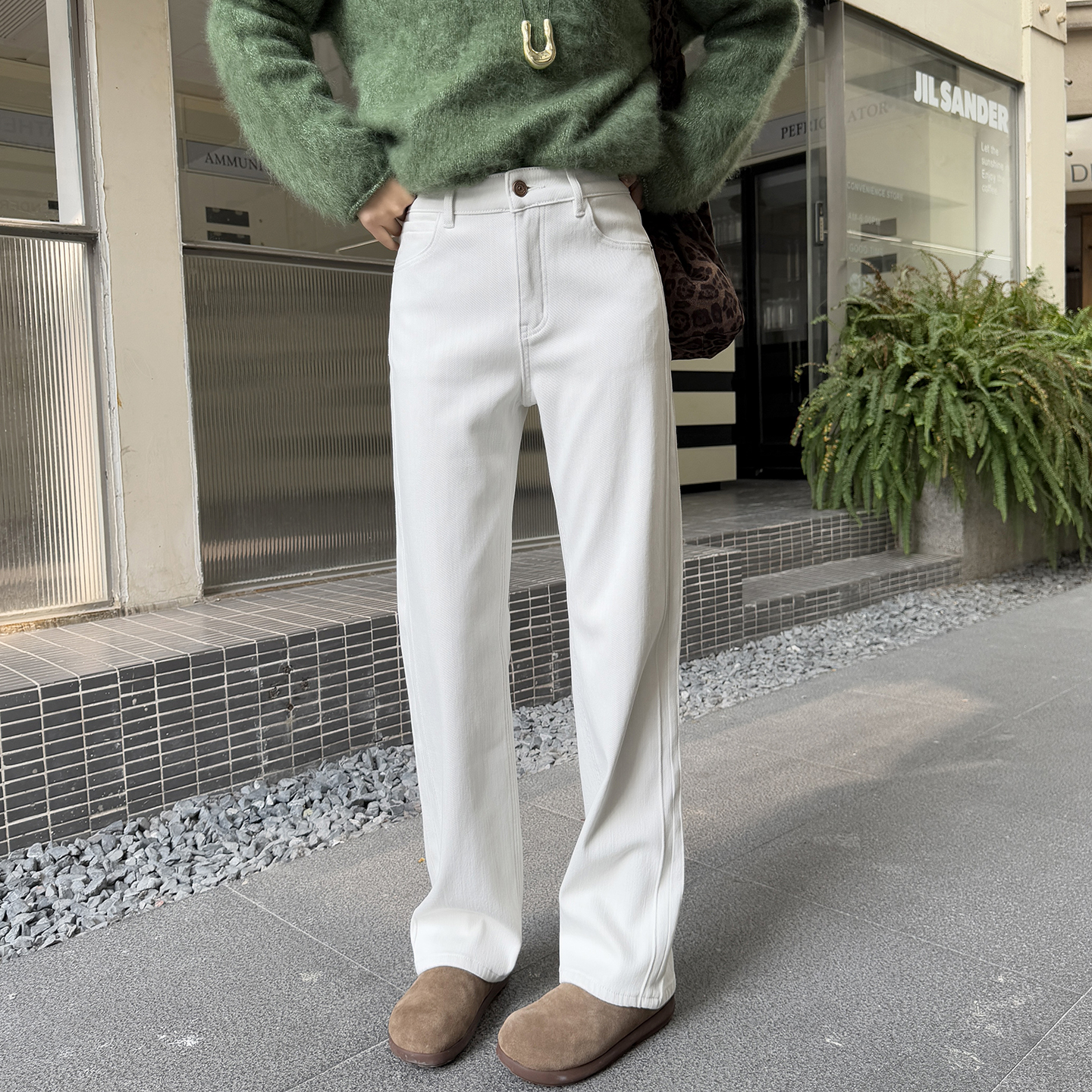 本期bi入神裤~一条过冬窄版加绒牛仔裤女冬季直筒显瘦拖地阔腿裤