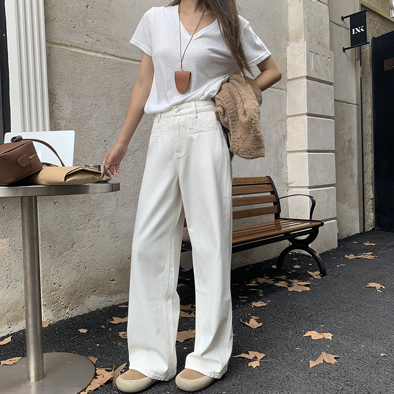 阔腿长裤常规牛仔2025年春秋藏肉