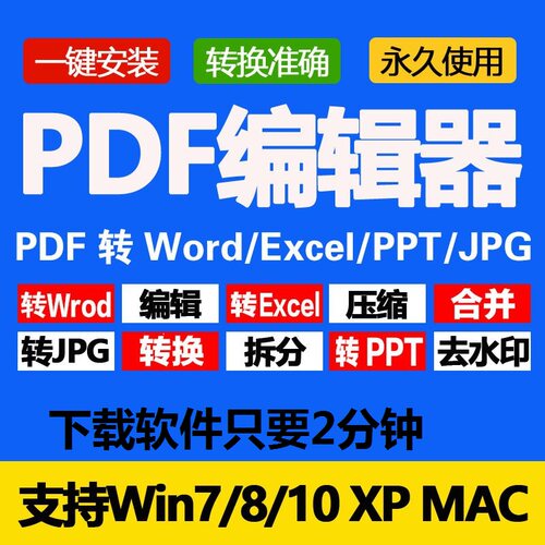 pdf转word文档 软件转换ppt excel图片jpg迅捷修改合并压缩编辑器