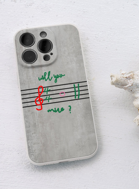文艺灰色曲谱元素will you be mine适用iPhone16promax手机壳15plus苹果14Pro软硬13保护套11全包防摔mate70