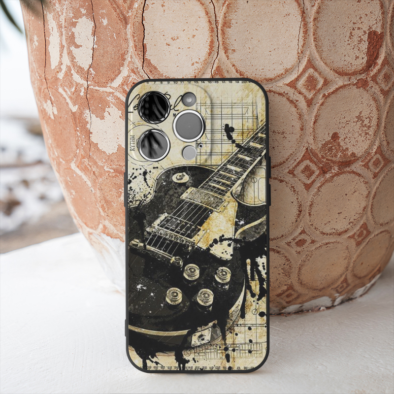 文艺复古摇滚保罗电吉他手机壳