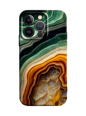 玉石纹路石英宝石绿色高级感适用iPhone 16/16e ProMax 15plus苹果14Pro亮面菲林手机壳13/12/11保护套华为ma