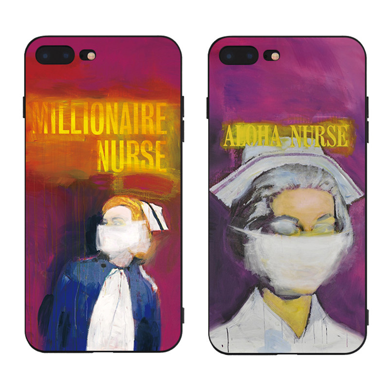 个性欧美护士油画权志龙同款适用于iphonex苹果6s/7plus/8p手机壳