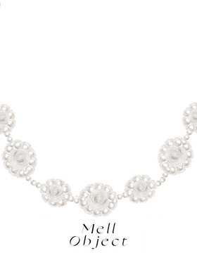 Mell原创设计「麦琪珍珠项链」choker玫瑰花少女珍珠精致小众简约
