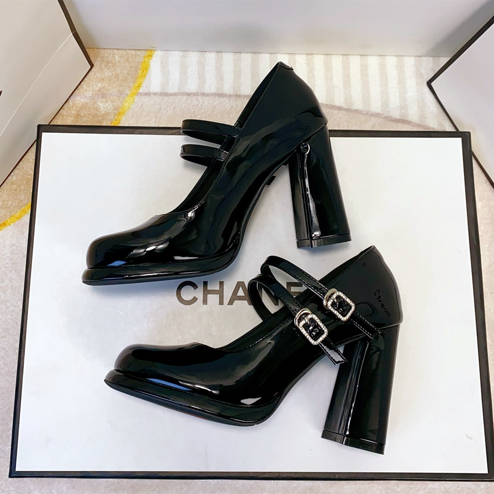 法式高跟玛丽珍鞋女圆头防水台职业OL通勤鞋亮面漆皮黑色粗跟单鞋,女鞋,玛丽珍鞋,淘宝优惠券,粉丝福利购,淘宝优惠卷