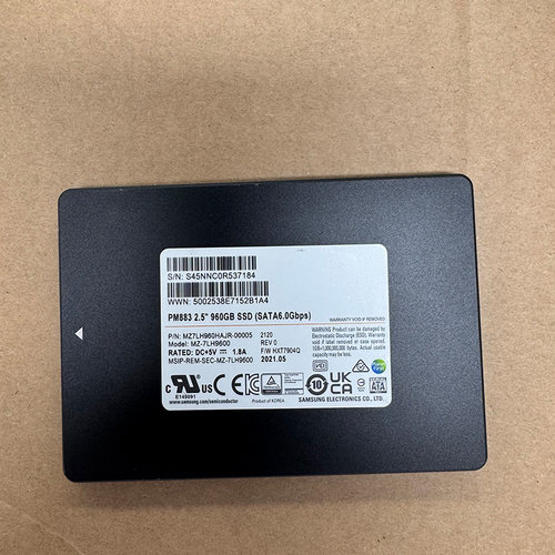 Samsung/三星 PM883 960G 2.5寸SATA6.0SSD企业级服务器固态硬盘