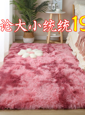 地毯卧室ins风床边毯客厅满铺家用少女生房间床下床前毛毯地垫子