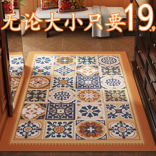 中古风入户门地垫玄关进门简约地毯简约轻奢门口脚垫子玄关新款