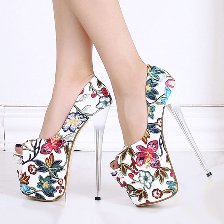 夜场防水台鱼模特女单超高跟鞋