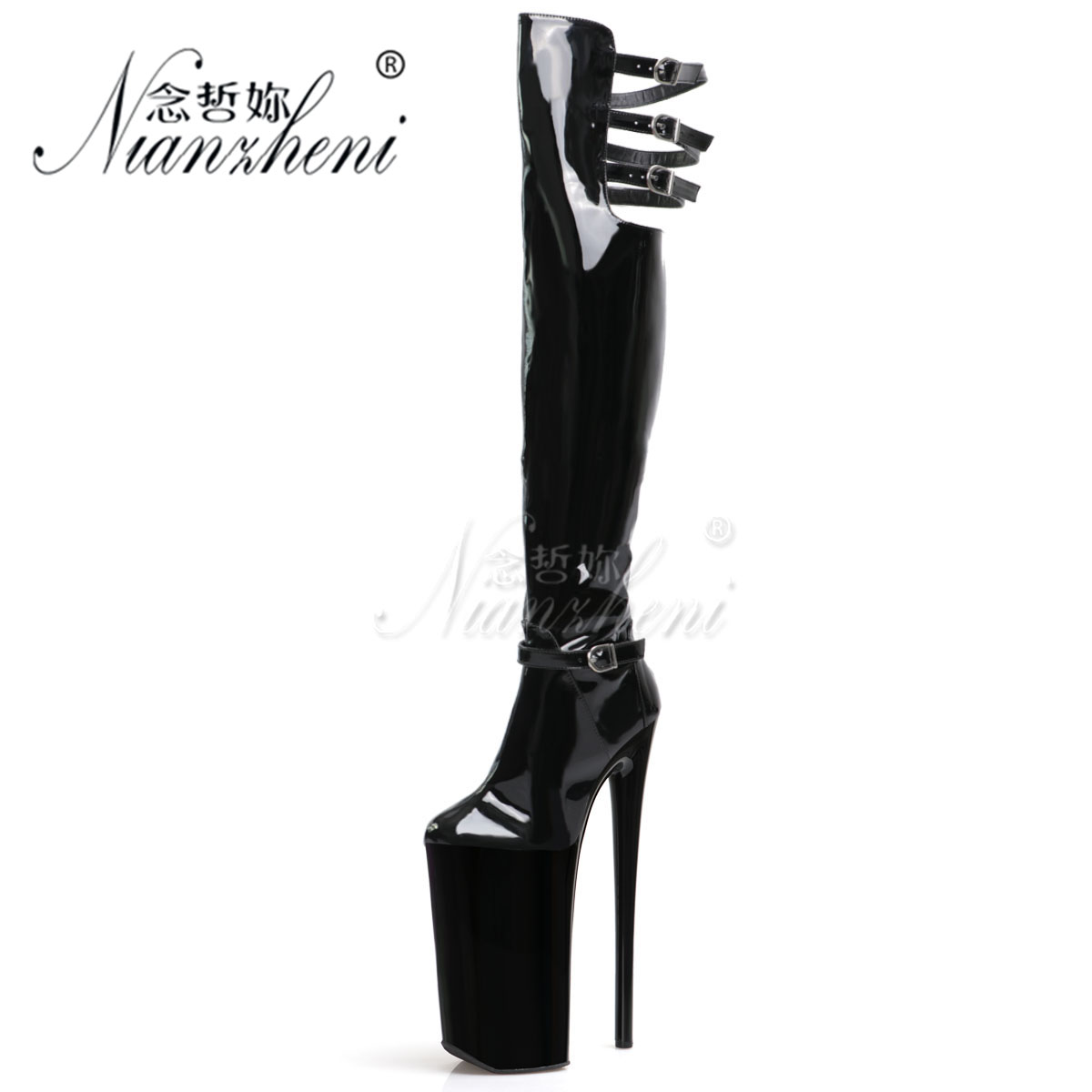 夜店性感欧美过膝靴走秀厚底