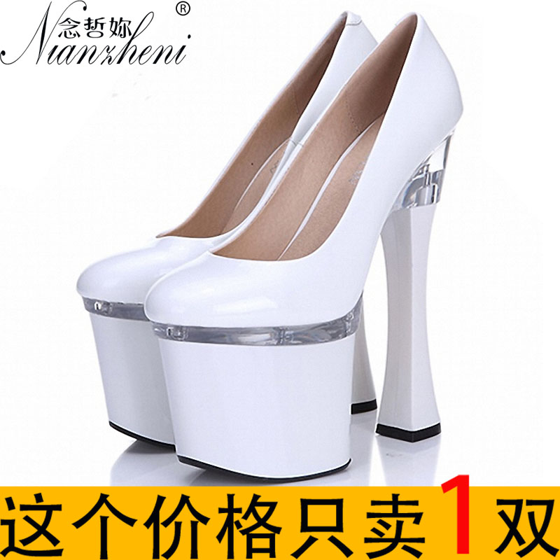 18cm超高跟鞋酒杯跟模特走秀粗跟