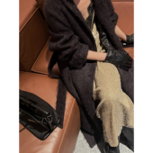 nczz 低调乌木 羊绒拉绒浴袍领新年战袍大衣