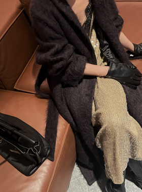 nczz《低调乌木》  羊绒拉绒浴袍领新年战袍大衣