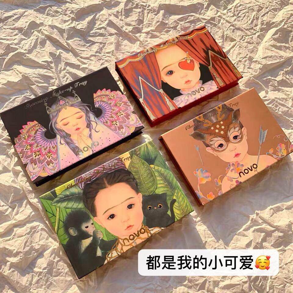 novo精灵眼影ins超火德国小众珠光防水小盘便携国货彩妆眼影盘
