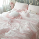 韩国进口代购 annamong正品 80支纯棉公主蕾丝粉色被套枕套套件