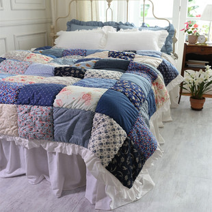 手工拼布被套式 喜欢韩式 韩国正品 绗缝被子又想冬天能套被芯 选它