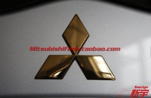 三菱帕杰罗备胎罩格蓝迪尾门三菱标志 金色