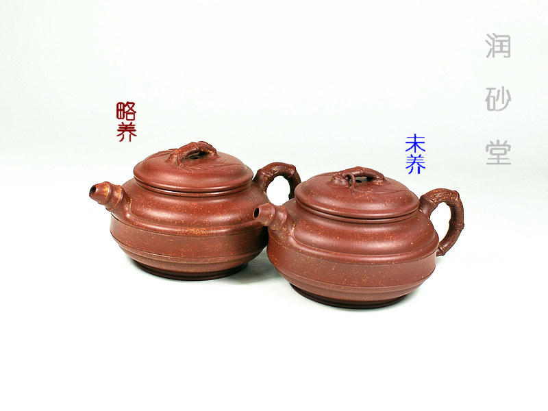 润砂堂双线竹鼓壶全手工铺砂原矿宜兴紫砂壶底槽青泥好玩系列包邮