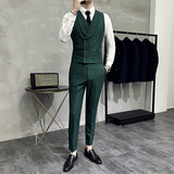 韩版修身双排扣马甲套西装MJT1830-P130，男装西服套装，星座1606-1