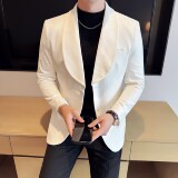 男士青果领时尚休闲西服牛皮绒西装外套DX54-P148，男装西服套装，星座1606-1