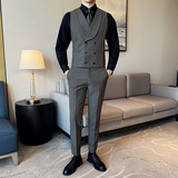 韩版修身双排扣条纹马甲套西装MJT2409-P135,男装西服套装,星座1606-1,四季星座 韩版修身双排扣条纹马甲套西装MJT2409-P135,男装西服套装,星座1606-1,四季星座