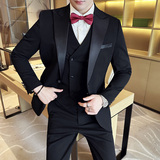 结婚礼服西装套装韩版修身西装三件套8804-P265，男装西服套装，星座1606-1