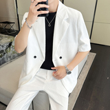冰丝垂感西服宽松休闲直筒阔腿裤西装套装2306-P185，男装西服套装，星座1606-1