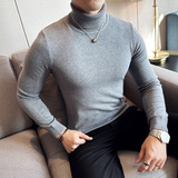 莫代尔抗起球高领翻领毛衣男针织套头毛衣修身毛线针织衫682-P50，男装针织衫/毛衣，星座1606-1