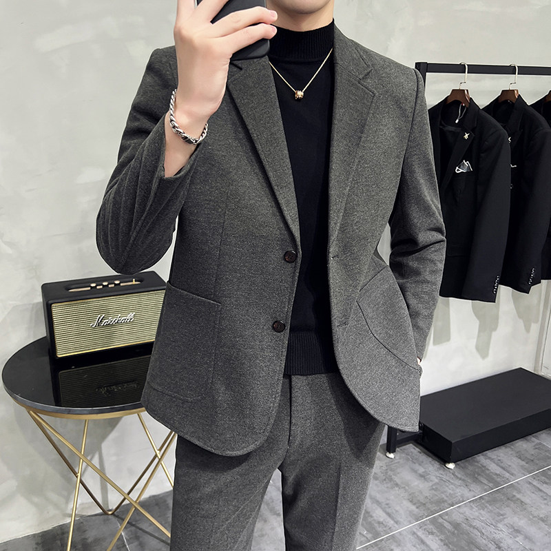 韩版修身商务西服毛呢休闲西装1822-P180,男装西服套装,星座1606-1