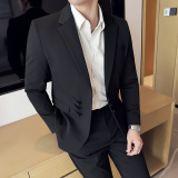 新中式风西服韩版修身西装套装2507-P195，男装西服套装，星座1606-1