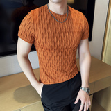 DS023-P38男士小圆领短袖T恤夏季新款时尚百搭修身立体打底衫，男装T恤，星座1606-1
