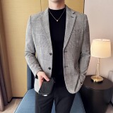 韩版修身西服千鸟格时尚休闲西装外套DX46-P148，男装西服套装，星座1606-1