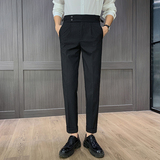 那不勒斯高腰垂感直筒裤细条纹休闲西裤XK005-P78,男装西裤,星座1606-1, 那不勒斯高腰垂感直筒裤细条纹休闲西裤XK005-P78,男装西裤,星座1606-1,