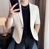 冰丝满天星烫金西服时尚休闲短袖西装外套DX43-P128，男装T恤，星座1606-1