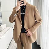春夏薄款轻熟风宽松休闲垂感简约西服1829-P205，男装西服，星座1606-1
