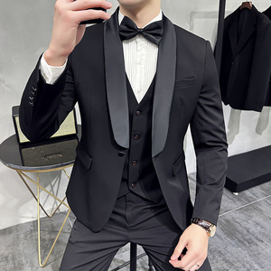 结婚礼服西装套装韩版修身西装三件套8808-P265图片