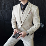 韩版修身商务西服毛呢西装三件套1824-P235，男装西服套装，星座1606-1