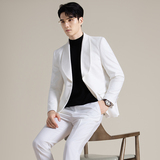 男士青果领时尚休闲西服牛皮绒西装外套DX54-P148，男装西服套装，星座1606-1