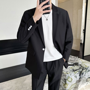 春夏薄款轻熟风宽松休闲垂感简约西服套装1829-P205