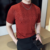 DS006-P38男士半高领短袖T恤春夏新款时尚百搭修身立体打底衫，男装T恤，星座1606-1