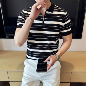 夏季男士PLO衫针织衫拉链上衣1232-P58图片