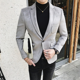 韩版修身西服麂皮绒西装外套9928-P135，男装西服套装，星座1606-1