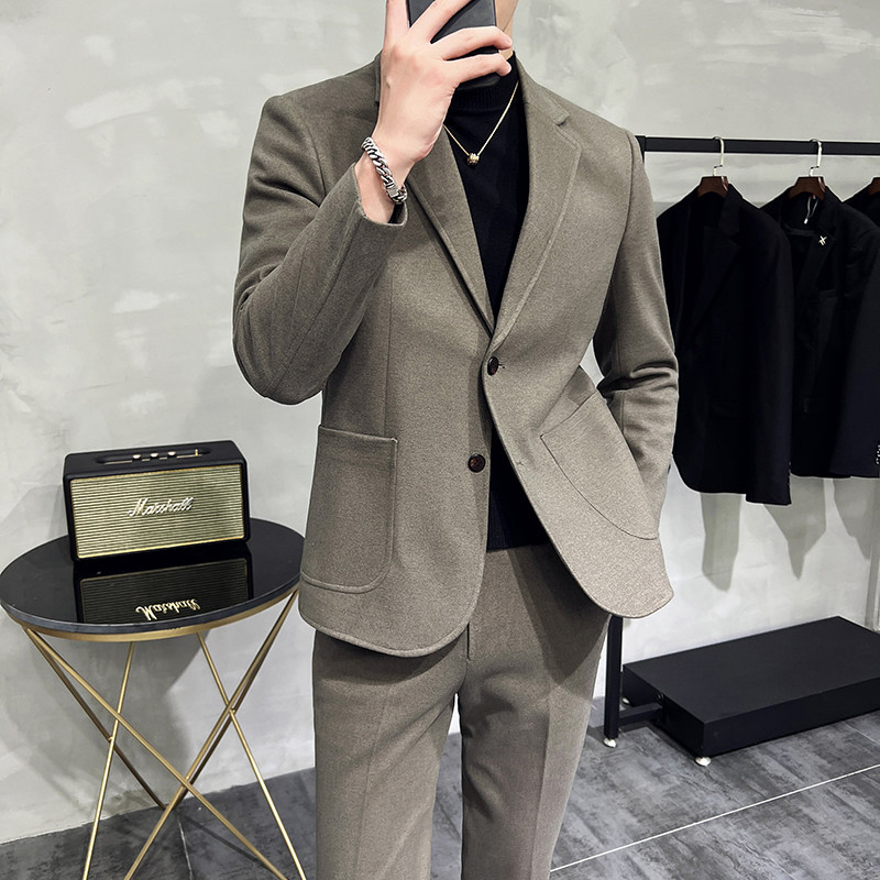 韩版修身商务西服毛呢休闲西装1822-P180，男装西服套装，星座1606-1