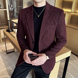 时尚休闲流星雨条纹西装外套男士韩版修身西服DX71-P148图片