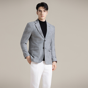 韩版修身西服千鸟格时尚休闲西装外套DX46-P148图片