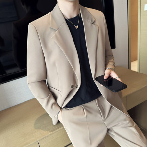 春夏抖音微宽松版型磁吸隐形纽扣西服套装2302-P230图片