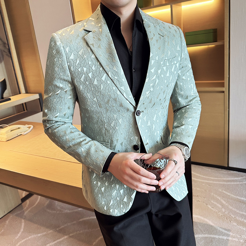 秋冬新款韩版修身西服时尚印花西装外套DX05-P148，男装西服套装，星座1606-1