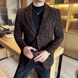 植绒提花时尚休闲西装外套男士韩版修身西服DX63-P178，男装西服套装，星座1606-1
