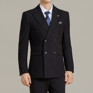 男士商务休闲西服韩版修身竹节纹双排扣西装套装2529-P285图片
